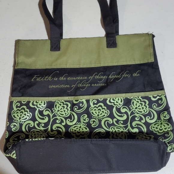 Joyce Meyer Green Motivational Saying Tote - Picture 2 of 9